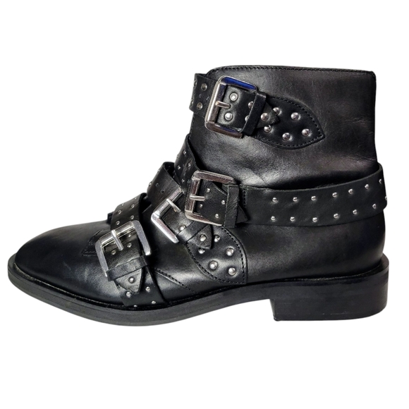 Topshop Women's Ashley Black Leather Ankle Boots Size